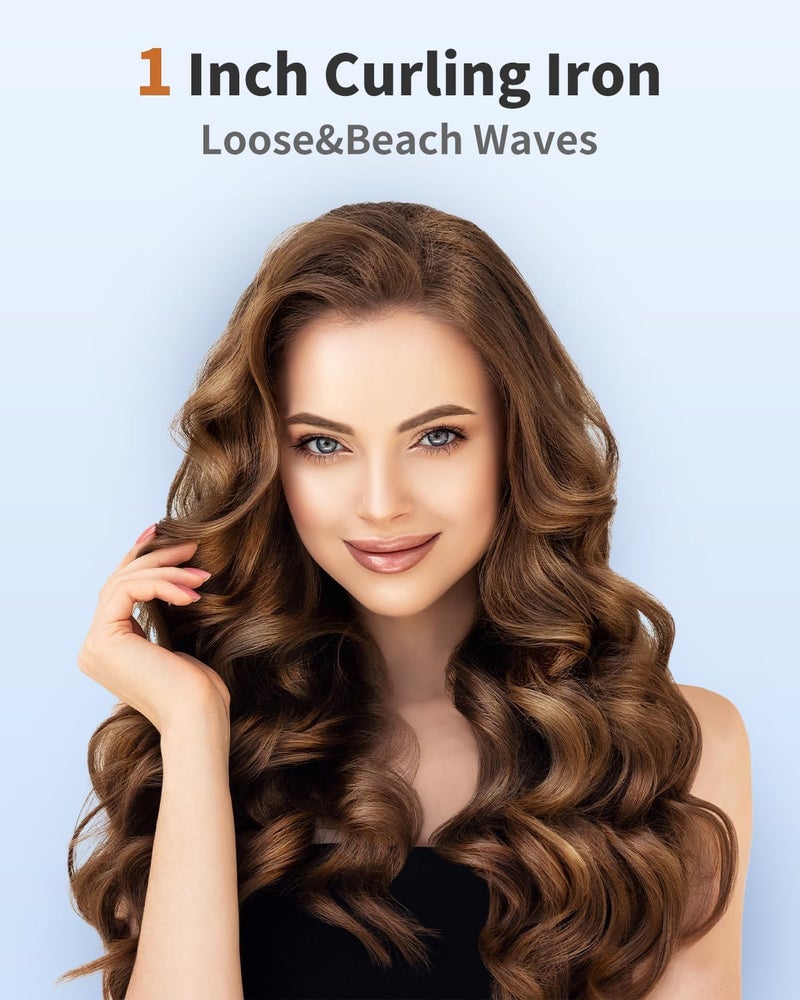 IKV 1 Inch Curling Wand Long Barrel, Dual Voltage Hair Curling Iron Wand Ceramic for Long Hair,10 Adjustable Temp - Image 2